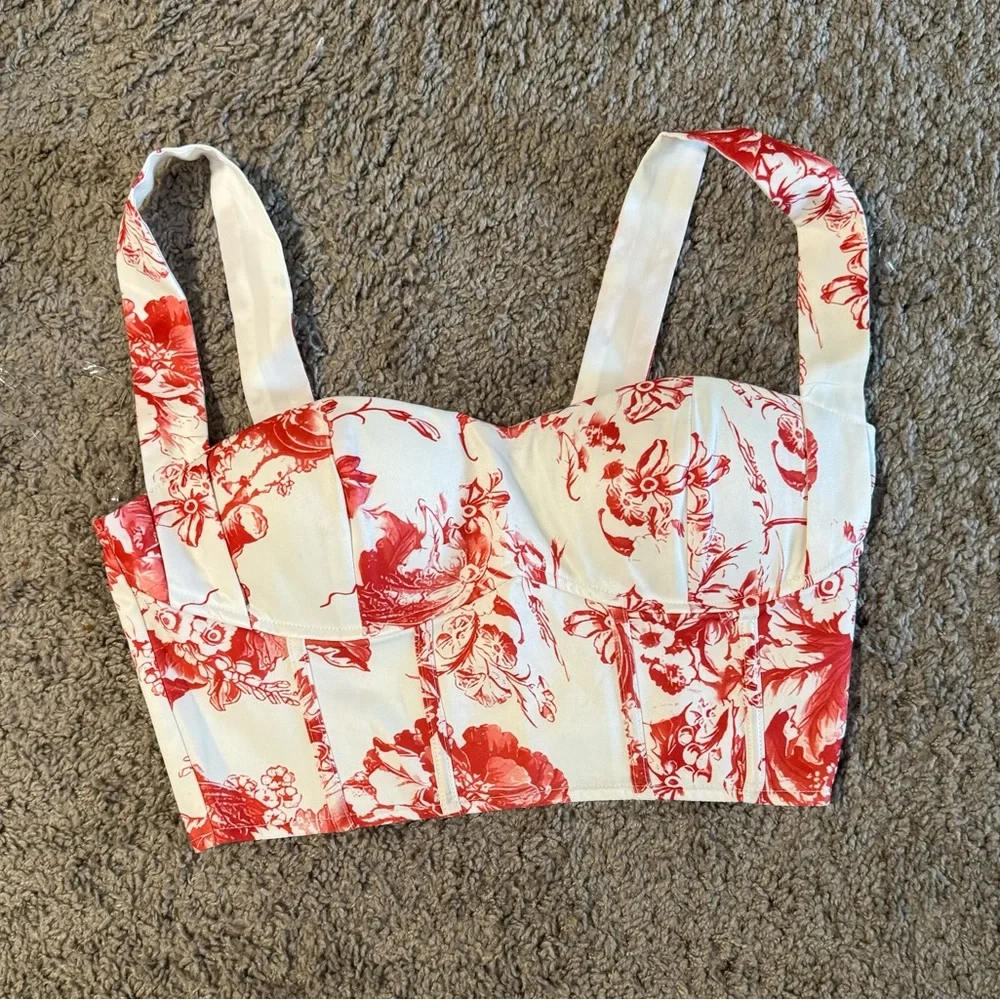 Fashion nova floral corset top. Size M - Picture 4 of 7